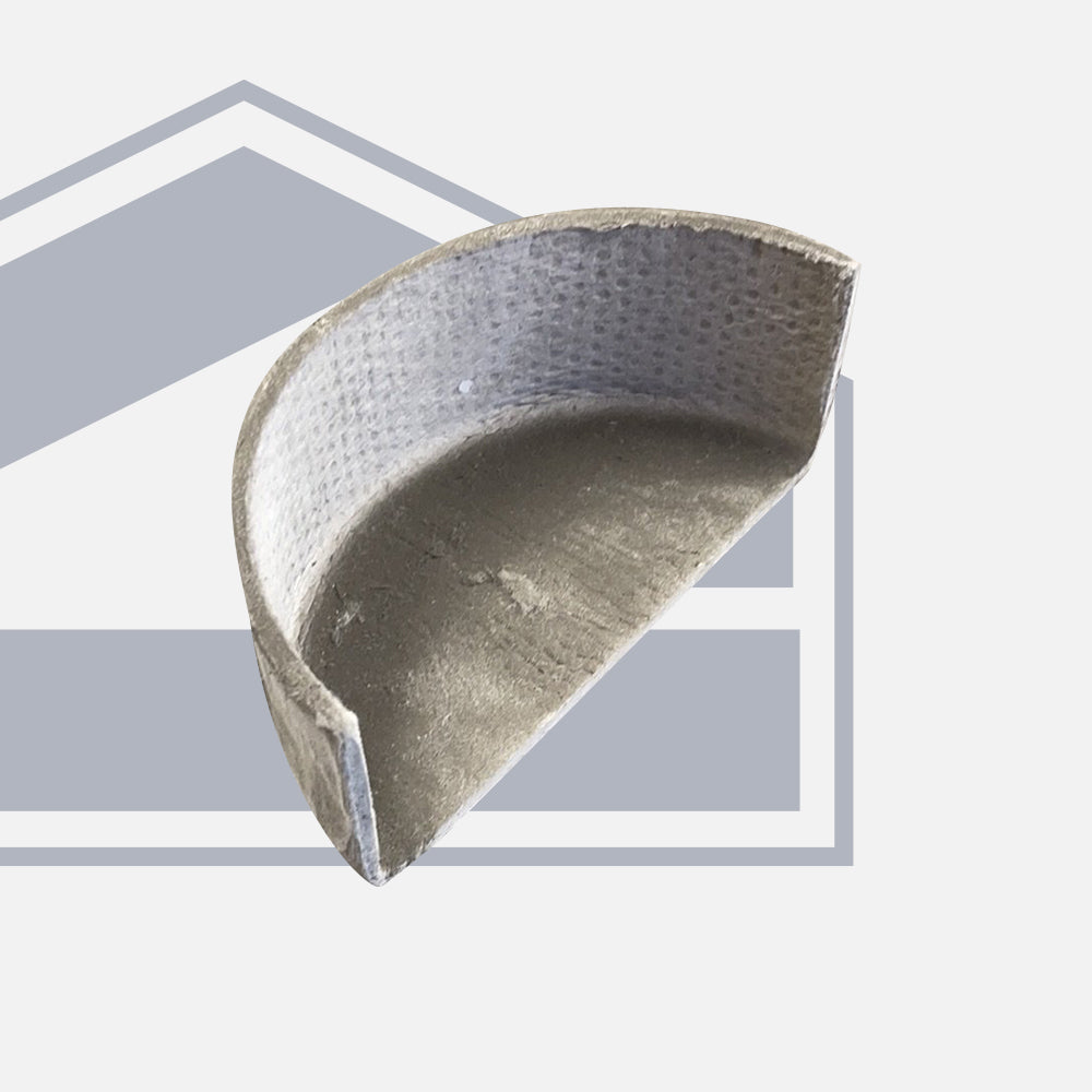 8" Half Round External Stopend (for Spigot) in Fibre Cement