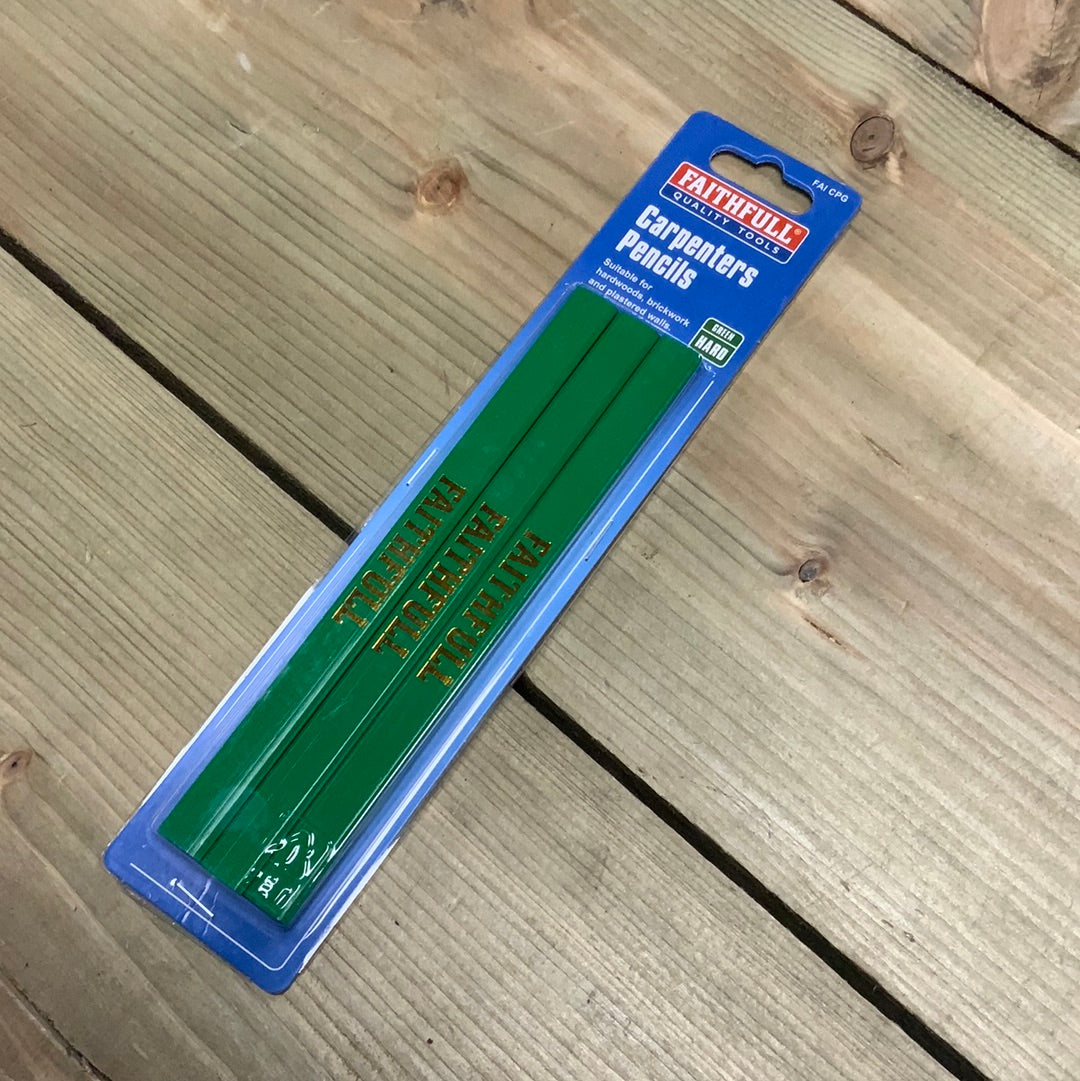 Carpenters Pencil 3pk Hard Green - Briarwood Supplies