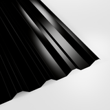 34/1000 box profile roof sheet in Polyester Black, smooth gloss finish, studio view