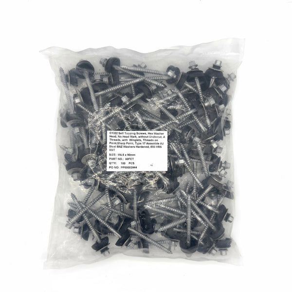 95mm Fibre Cement to Timber Purlins Tek Screws (Pack of 100)