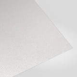 Flat metal sheet in White PVC Plastisol, grained finish, angled studio view
