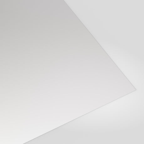 Flat metal sheet in White polyester, smooth finish, angled studio view