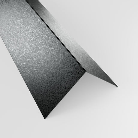 90 degree external corner barge flashing in galvanised steel (silver-grey), 0.7 mm, 100 x 100 mm, studio view