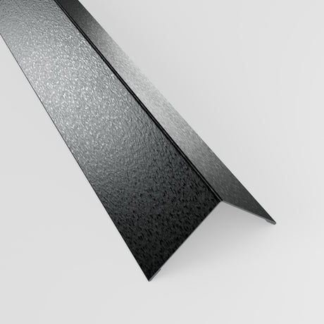90 degree external corner barge flashing in galvanised steel (silver-grey), 0.7 mm, 50 x 50 mm, studio view