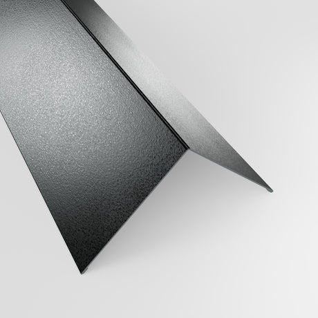 90 degree external corner barge flashing in galvanised steel (silver-grey), 1.5 mm, 150 x 150 mm, studio view