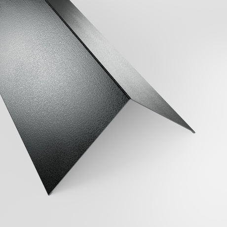 90 degree external corner barge flashing in galvanised steel (silver-grey), 1.5 mm, 200 x 200 mm, studio view
