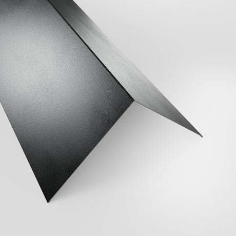90 degree external corner barge flashing in galvanised steel (silver-grey), 1.5 mm, 300 x 300 mm, studio view