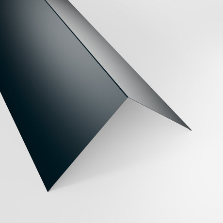 90 degree external corner barge flashing in Slate Blue (dark blue-grey) polyester, 200 x 200 mm, studio view