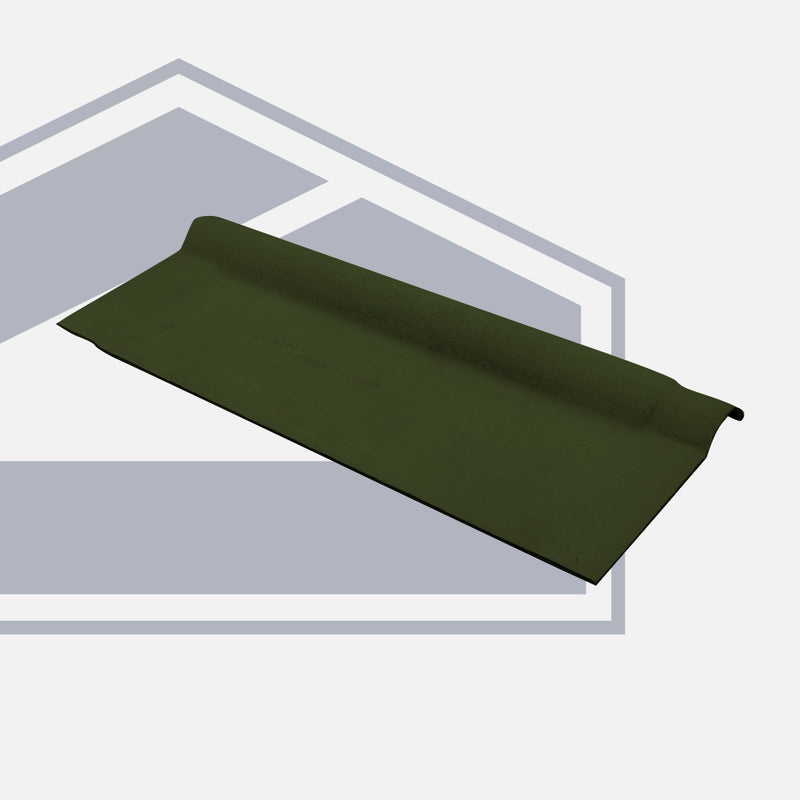 3” Profile Fibre Cement Adjustable Plain Wing Ridge in Juniper Green