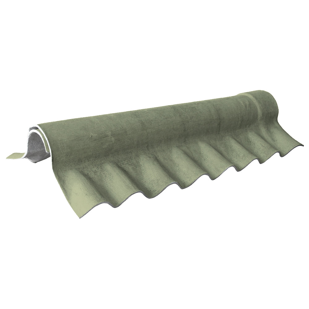 Serrated Adjustable Ridges Adjustable Big 6 Cranked Crown Fibre Cement Ridge Moorland Green
