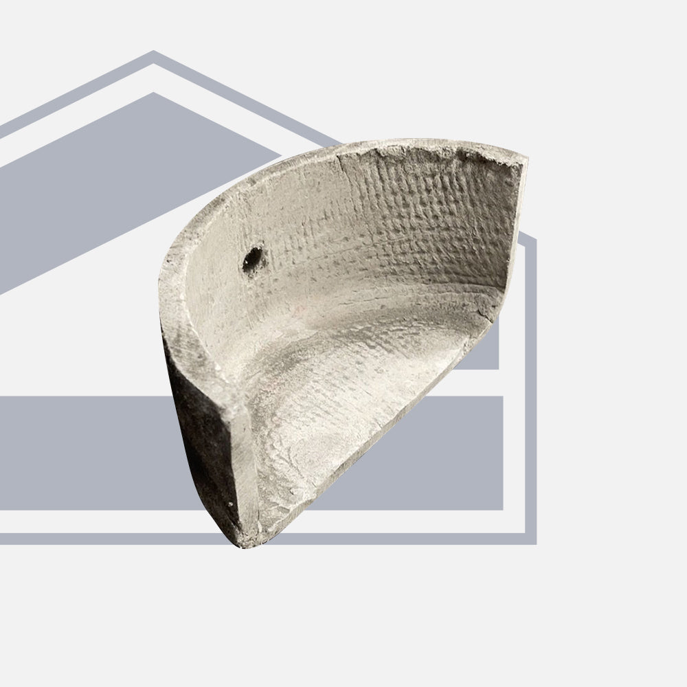 6" Half Round External Stopend (for Spigot) in Fibre Cement