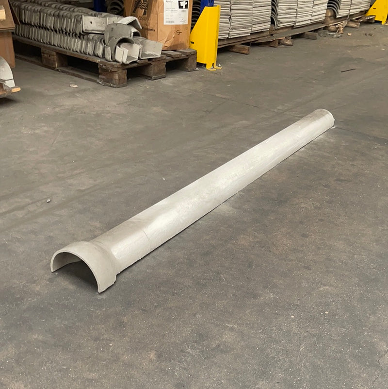 5" x 1.8M Half Round Fibre Cement Gutter Natural Grey - Briarwood Supplies
