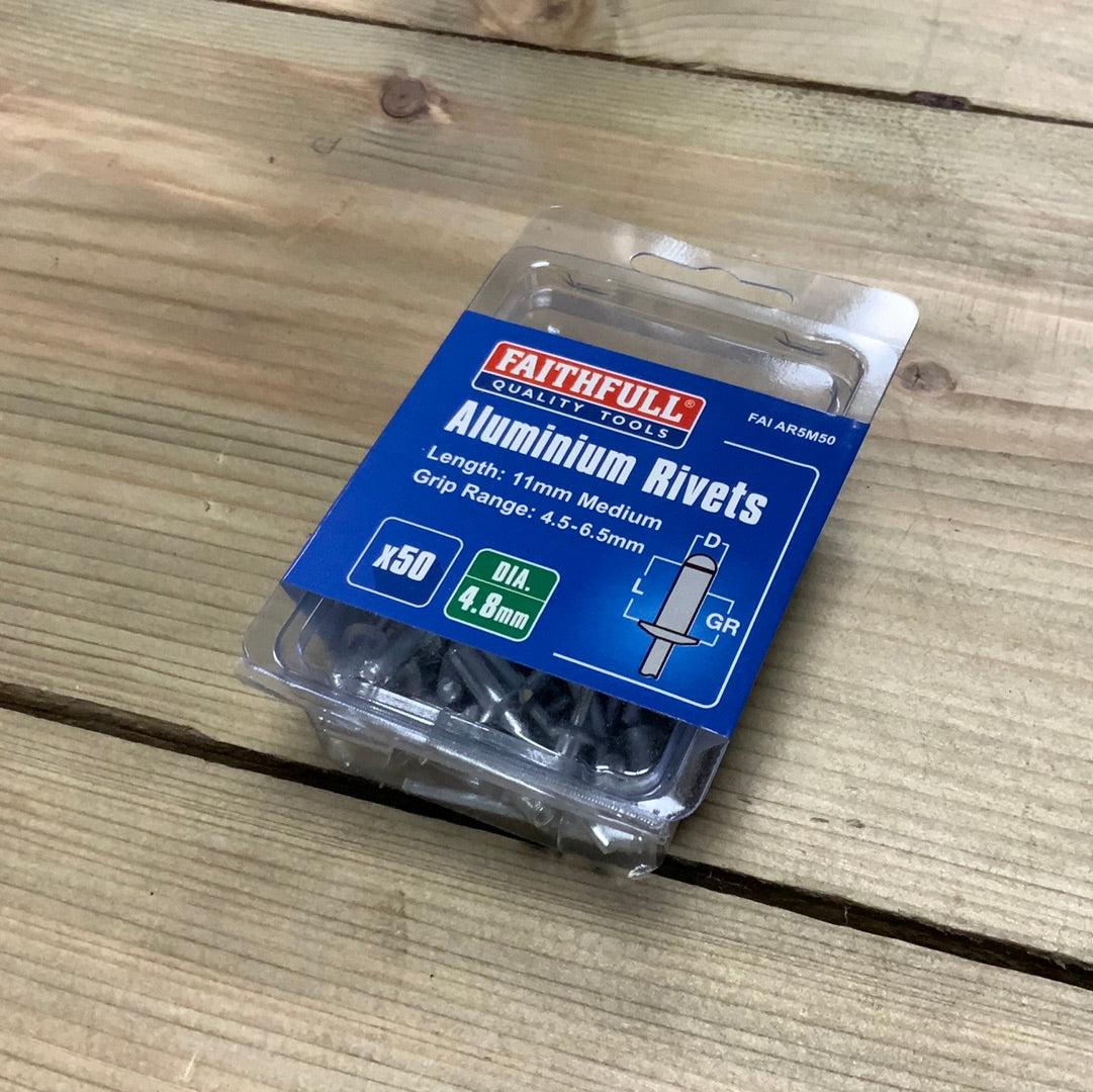 Aluminium Rivets 50pcs 11mm x 4.8mm | Briarwood UK – BRIARWOOD SUPPLIES