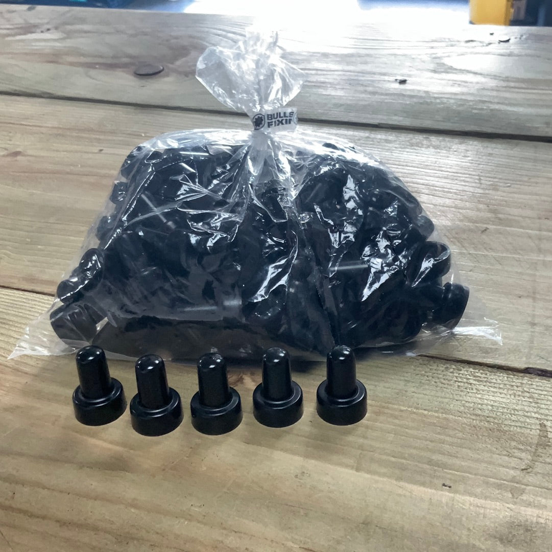Black Top Hat Caps / Hook Bolts (100 Pack) - Briarwood Supplies